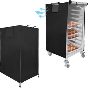 Bread Rack Cover with Zipper, Waterproof and Dustproof Bun Pan Sheet for 10 Tier Shelf (23" x 28" x 32") - Bakery Rack Cover for Kitchen Commercial Bread, Bun, and Pizza Racks