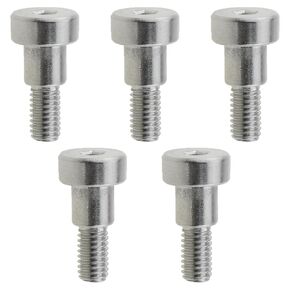 Heyous 5PCS Silver 304 Stainless Steel Hexagon Socket Head Cap Screw with Shoulder 8mm Shoulder Diameter M6 Thread Injection Moulding Part for Textile Hydraulic Injection Moulding Machinery Industry