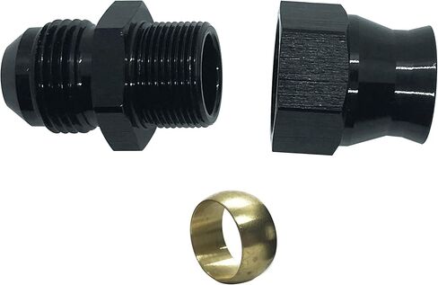 3/8 Tube to 6AN Female Fuel Hose Adapters Aluminum Hard Line Tubing Fitting Black Anodized in Saudi Arabia