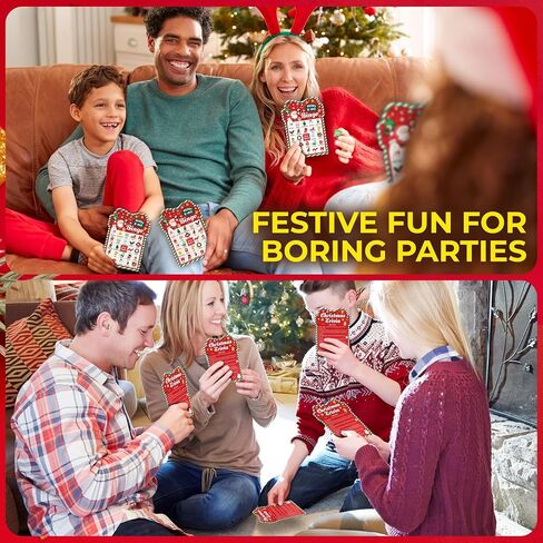 Christmas Bingo Games for Family - 25 Christmas Bingo for Kids, Christmas Bingo Cards for Adults, Funny Bingo Christmas Game for Party, Holiday Bingo Set Christmas Trivia Games for Parties in Saudi Arabia