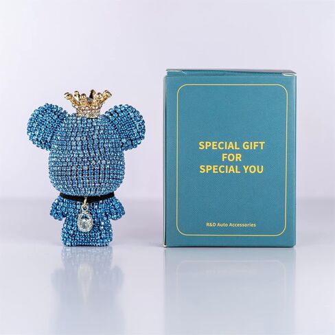 Cute Car Accessories, Bling Crystal Bear Car Air Freshener With Vent Clip,Rhinestone Aesthetic Car Decor Interior Decoration (BLACK) in Saudi Arabia