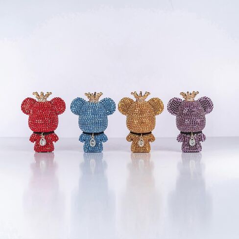 Cute Car Accessories, Bling Crystal Bear Car Air Freshener With Vent Clip,Rhinestone Aesthetic Car Decor Interior Decoration (BLACK) in Saudi Arabia