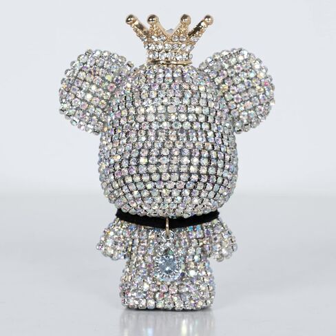 Cute Car Accessories, Bling Crystal Bear Car Air Freshener With Vent Clip,Rhinestone Aesthetic Car Decor Interior Decoration (BLACK) in Saudi Arabia