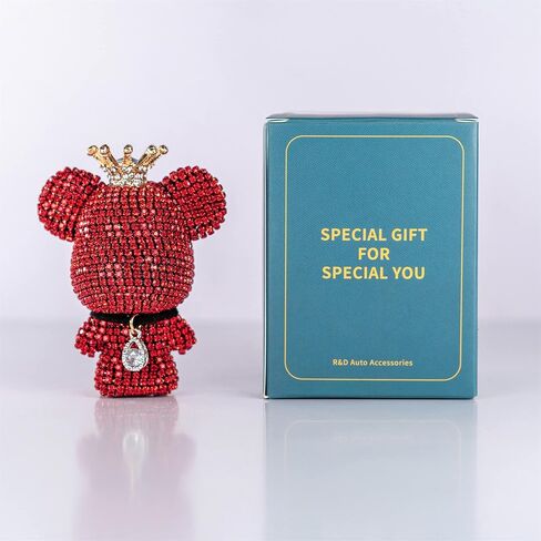 Cute Car Accessories, Bling Crystal Bear Car Air Freshener With Vent Clip,Rhinestone Aesthetic Car Decor Interior Decoration (BLACK) in Saudi Arabia