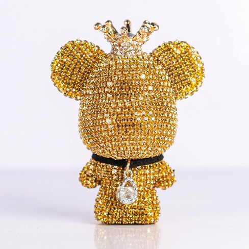 Cute Car Accessories, Bling Crystal Bear Car Air Freshener With Vent Clip,Rhinestone Aesthetic Car Decor Interior Decoration (BLACK) in Saudi Arabia