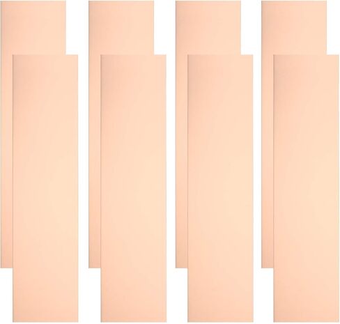 8 قطع من صفائح النحاس مقاس 10 × 2.5 بوصة، لوحة نحاسية نقية بقياس 24 / سمك 0.5 مم، ورقة نحاسية معدنية مع طبقة واقية للحرفية والإصلاح in Kuwait