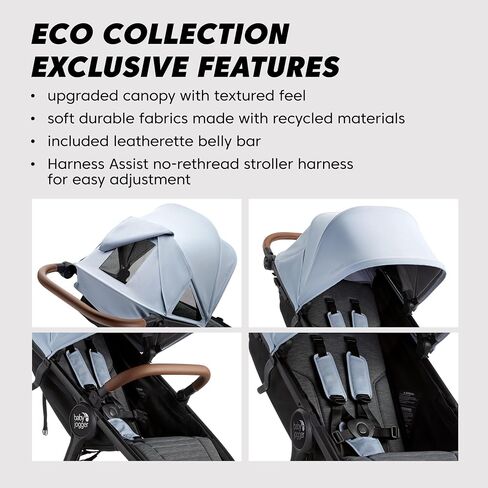 عربة أطفال فردية Baby Jogger City Mini GT2، سلسلة صديقة للبيئة، ضباب أردوازي، استخدام في أربعة اتجاهات مع محولات مقعد السيارة للرضع متضمنة in Saudi Arabia