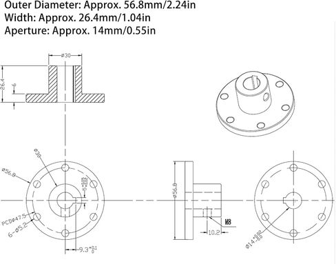 Alomejor RC Flange Coupling, Metal 14mm Flange Shaft Coupling Connector for RC Accessories in Kuwait