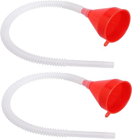 Small Flexible Oil Funnel Plastic Funnel for Oil Change Fuel Funnel with Long Hose Transmission Car Filling Fluid Funnel for Engine Oil Gas Fuel Gasoline Diesel（Red） (1) in Kuwait