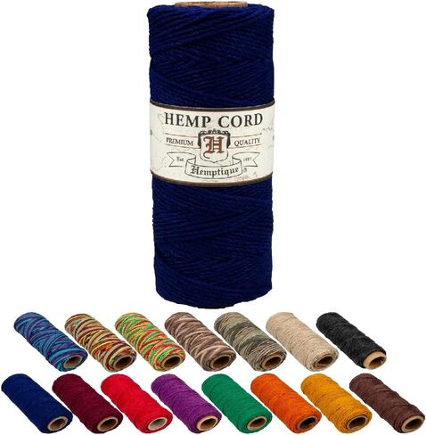 Craft County 100% Hemp Cord Spools – 205 ft (62.5m) Crafting Cord with a Polished Finish – Light Brown (0.5mm) in Saudi Arabia