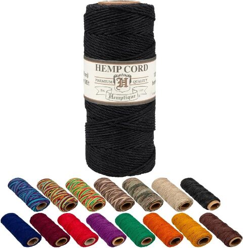 Craft County 100% Hemp Cord Spools – 205 ft (62.5m) Crafting Cord with a Polished Finish – Light Brown (0.5mm) in Saudi Arabia