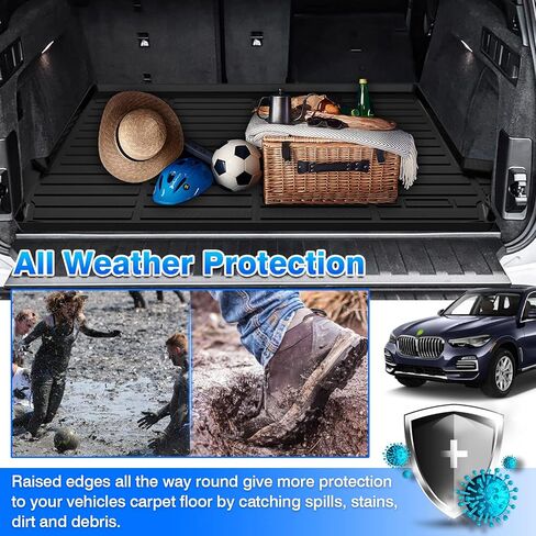 Cartist Cargo Liner يناسب Ford Edge 2015-2023 2024 (يناسب 5 مقاعد فقط) سجادة صندوق السيارة الخلفي لجميع الأحوال الجوية خلف مقاعد الصف الثاني حماية السجاد TPE باللون الأسود in Kuwait
