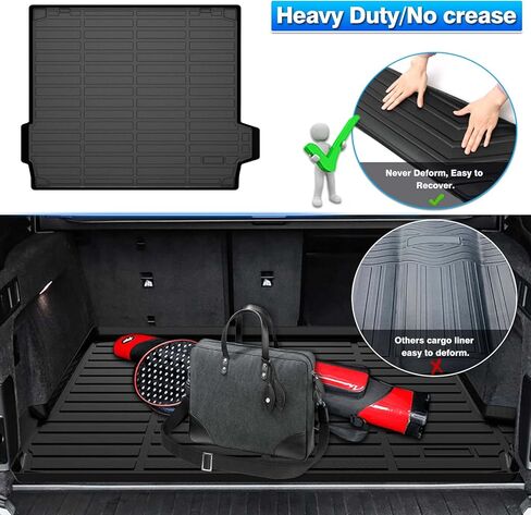 Cartist Cargo Liner يناسب Ford Edge 2015-2023 2024 (يناسب 5 مقاعد فقط) سجادة صندوق السيارة الخلفي لجميع الأحوال الجوية خلف مقاعد الصف الثاني حماية السجاد TPE باللون الأسود in Kuwait