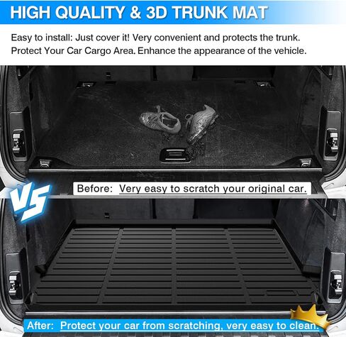 Cartist Cargo Liner يناسب Ford Edge 2015-2023 2024 (يناسب 5 مقاعد فقط) سجادة صندوق السيارة الخلفي لجميع الأحوال الجوية خلف مقاعد الصف الثاني حماية السجاد TPE باللون الأسود in Kuwait