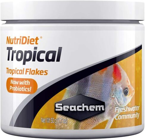 Seachem NutriDiet Tropical Flakes - Probiotic Fish Food Formula with GarlicGuard 100g in Saudi Arabia