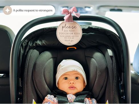 Please Do Not Touch or Kiss Baby Sign, Please Do Not Touch Baby Wooden Sign, No Touching Baby Car Seat Sign or Stroller Tag, Do Not Touch Sign for Newborn Baby in Kuwait