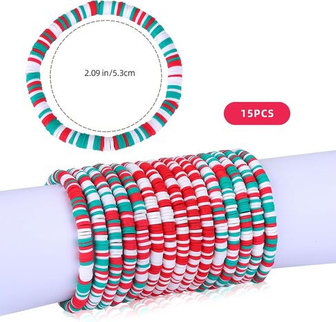 21/20/15/12 PCS Friendship Bracelet Surfer Heishi Bracelet Preppy Bracelets Summer Stretch Clay Bead Bracelets Stackable Bohemian Beach Bracelet Set for Women in Saudi Arabia