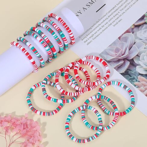 21/20/15/12 PCS Friendship Bracelet Surfer Heishi Bracelet Preppy Bracelets Summer Stretch Clay Bead Bracelets Stackable Bohemian Beach Bracelet Set for Women in Saudi Arabia
