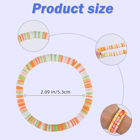 21/20/15/12 PCS Friendship Bracelet Surfer Heishi Bracelet Preppy Bracelets Summer Stretch Clay Bead Bracelets Stackable Bohemian Beach Bracelet Set for Women in Saudi Arabia