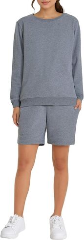 Weintee Women's Petite Jogging Suits 2 Piece Set Shorts and Sweatshirt Sweatsuits Petite Length in Kuwait