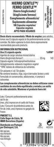 Solgar Gentle Iron - مثالي للمعدة الحساسة، مكمل لخلايا الدم الحمراء، غير مسبب للإمساك والكائنات المعدلة وراثيًا، نباتي، خالي من الغلوتين ومنتجات الألبان، كوشير - 180 وجبة، بدون نكهة، 180 قطعة in Kuwait