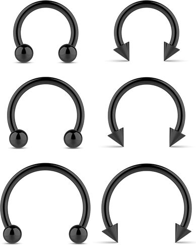 Surgical Steel Septum Rings 14g 16g - Lip Ring Smiley Piercing Hoop For Cartilage Earrings Daith Helix Conch - Eyebrow Nipple Circular Horseshoe 14 Gauge Septum Ring Piercing - Nose Septum Jewelry Pack in Saudi Arabia