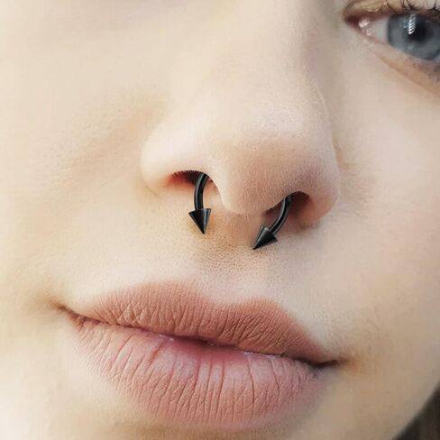 Surgical Steel Septum Rings 14g 16g - Lip Ring Smiley Piercing Hoop For Cartilage Earrings Daith Helix Conch - Eyebrow Nipple Circular Horseshoe 14 Gauge Septum Ring Piercing - Nose Septum Jewelry Pack in Saudi Arabia
