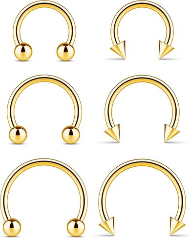 Surgical Steel Septum Rings 14g 16g - Lip Ring Smiley Piercing Hoop For Cartilage Earrings Daith Helix Conch - Eyebrow Nipple Circular Horseshoe 14 Gauge Septum Ring Piercing - Nose Septum Jewelry Pack in Saudi Arabia