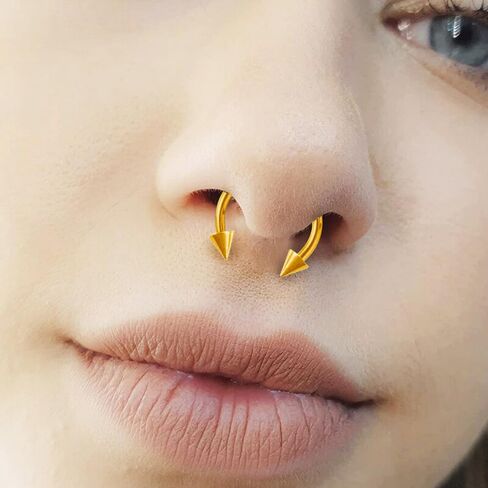 Surgical Steel Septum Rings 14g 16g - Lip Ring Smiley Piercing Hoop For Cartilage Earrings Daith Helix Conch - Eyebrow Nipple Circular Horseshoe 14 Gauge Septum Ring Piercing - Nose Septum Jewelry Pack in Saudi Arabia
