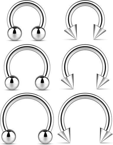 Surgical Steel Septum Rings 14g 16g - Lip Ring Smiley Piercing Hoop For Cartilage Earrings Daith Helix Conch - Eyebrow Nipple Circular Horseshoe 14 Gauge Septum Ring Piercing - Nose Septum Jewelry Pack in Saudi Arabia