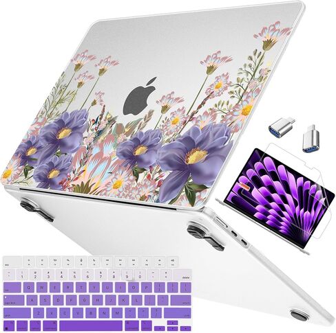 Mektron Ultra Thin Armor Case Compatible with MacBook Air 13.6 inch Printed Cover 2025-2022 M4 M3 M2 A3240 A3113 A2681, Protective Hard Shell with Fold Kickstand, Astronauts in Saudi Arabia