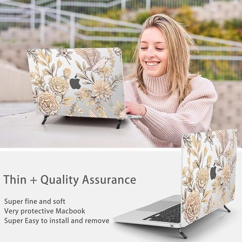 Mektron Ultra Thin Armor Case Compatible with MacBook Air 13.6 inch Printed Cover 2025-2022 M4 M3 M2 A3240 A3113 A2681, Protective Hard Shell with Fold Kickstand, Astronauts in Kuwait