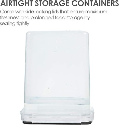 Vtopmart Large Food Storage Containers 5.2L / 175oz, 4 Pieces BPA Free Plastic Airtight Canisters for Flour, Sugar, Baking Supplies, Rice with Lids, 4 Measuring Cups and 24 Labels, Black in Kuwait