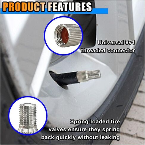 4PCS 39mm Valve Caps Stem Extension, Screw-on Chrome Plated Brass Valve Stem Cap, Universal Wheel Tire Cap Extender Adapter, Valve Cap Stem Extenders for Car Motorcycle Truck in Saudi Arabia