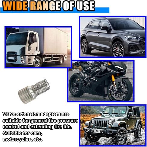 4PCS 39mm Valve Caps Stem Extension, Screw-on Chrome Plated Brass Valve Stem Cap, Universal Wheel Tire Cap Extender Adapter, Valve Cap Stem Extenders for Car Motorcycle Truck in Saudi Arabia
