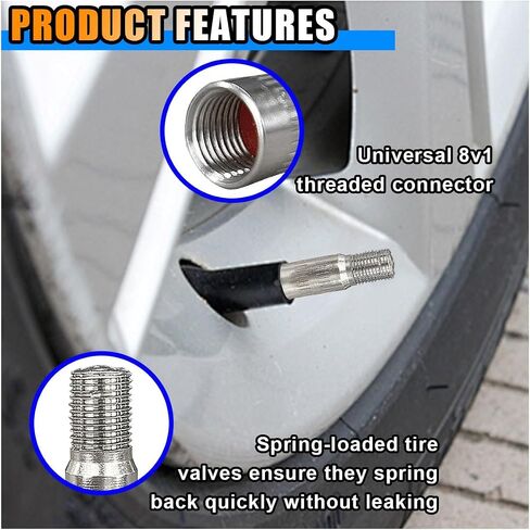 4PCS 39mm Valve Caps Stem Extension, Screw-on Chrome Plated Brass Valve Stem Cap, Universal Wheel Tire Cap Extender Adapter, Valve Cap Stem Extenders for Car Motorcycle Truck in Saudi Arabia