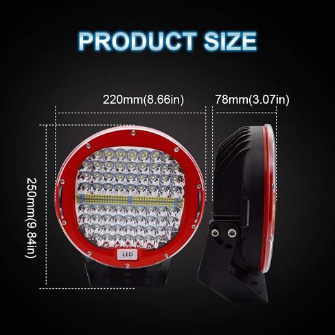 Safego Round LED Light Bar 7 inch Round Offroad lights 2Pcs 300W 30000Lm Waterproof Spot Beam led Driving Lights Work Light led pods Compatible with Truck Suv Atv Tractor Boat in Saudi Arabia