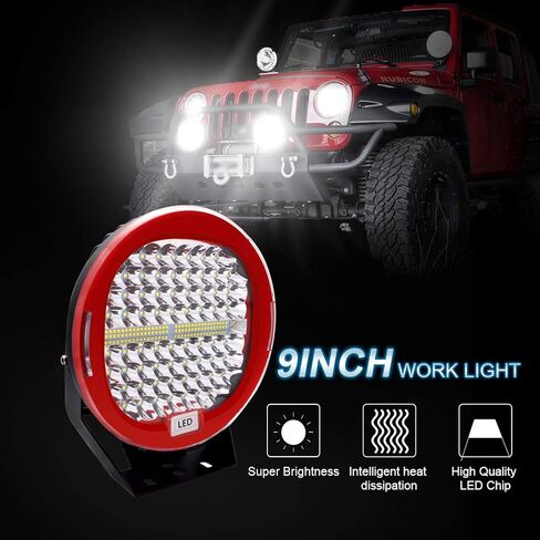 Safego Round LED Light Bar 7 inch Round Offroad lights 2Pcs 300W 30000Lm Waterproof Spot Beam led Driving Lights Work Light led pods Compatible with Truck Suv Atv Tractor Boat in Saudi Arabia