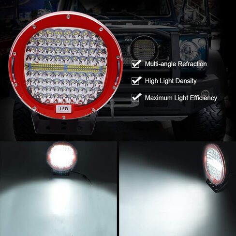 Safego Round LED Light Bar 7 inch Round Offroad lights 2Pcs 300W 30000Lm Waterproof Spot Beam led Driving Lights Work Light led pods Compatible with Truck Suv Atv Tractor Boat in Saudi Arabia