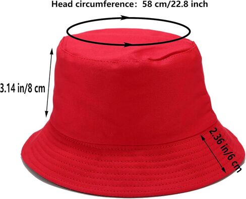 Solid Color Bucket Hat Suede Classic Fisherman Hats Winter Reversible Packable Cap, Wine Red in Kuwait