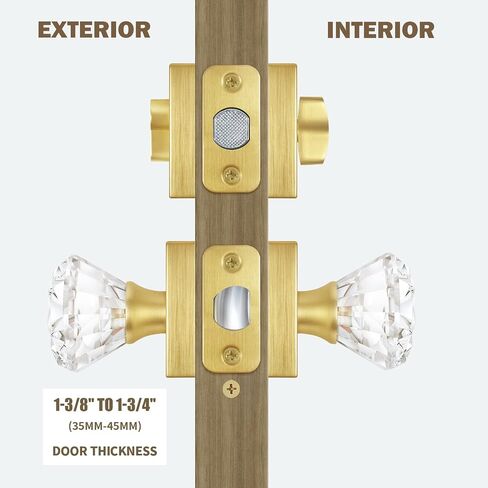 Diamond Shape Glass Hall Closet Door Knob Interior, Clear Crystal Door Knobs Brushed Nickel, Passage Square Door knob Set, BS-003 in Saudi Arabia
