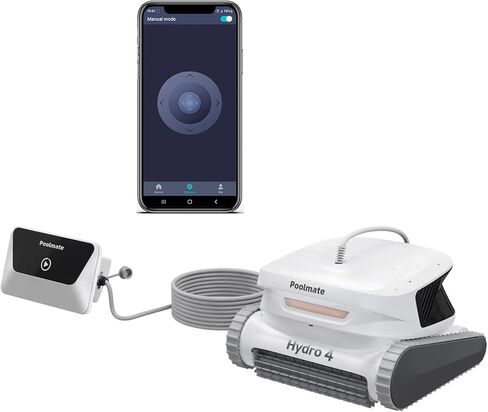 2024 Upgraded Poolmate Hydro 4 Corded Robotic Pool Cleaner, Suitable for Above/In-Ground, Wall and Waterline Cleaning,Dual-Zone Basket Filter, Support App Control,5070 GPH Power Suction in Saudi Arabia