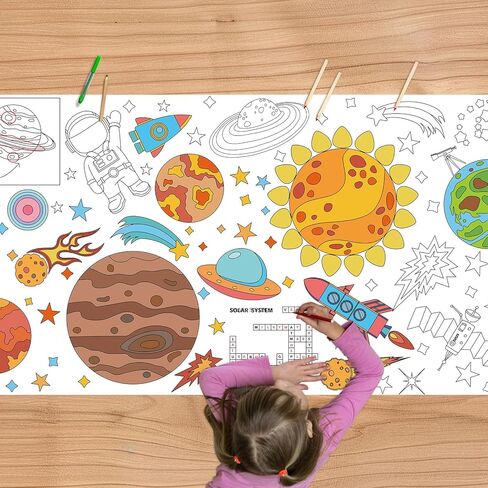 Farm Animal Giant Coloring Poster, 30 x 72 Inches Paper Coloring Tablecloth for Kids Farm Party Decorations Large Coloring Activity Poster for Kids Crafts Home School Party Suppiles (Farm Animal) in Saudi Arabia