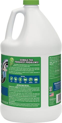 Green Gobbler Drain Clog Remover | Toilet Clog Remover | Dissolve Hair & Organic Materials from Clogged Toilets, Sinks and Drains | Drain Cleaner and Opener, 128 oz in Saudi Arabia