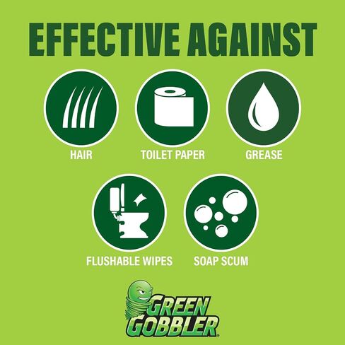 Green Gobbler Drain Clog Remover | Toilet Clog Remover | Dissolve Hair & Organic Materials from Clogged Toilets, Sinks and Drains | Drain Cleaner and Opener, 128 oz in Saudi Arabia