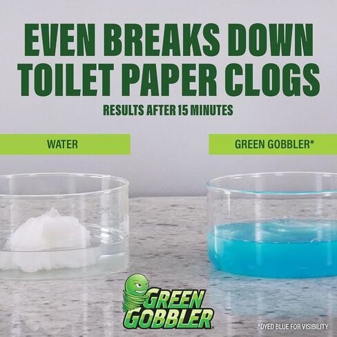 Green Gobbler Drain Clog Remover | Toilet Clog Remover | Dissolve Hair & Organic Materials from Clogged Toilets, Sinks and Drains | Drain Cleaner and Opener, 128 oz in Saudi Arabia