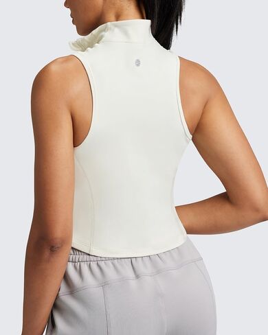 QUEENIEKE Women's Sleeveless Workout Jackets - Zip Up Slim Fit Athletic Running BBL Jacket Gym Track Cropped Tops in Saudi Arabia