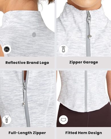 QUEENIEKE Women's Sleeveless Workout Jackets - Zip Up Slim Fit Athletic Running BBL Jacket Gym Track Cropped Tops in Saudi Arabia