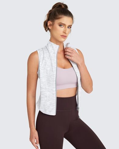 QUEENIEKE Women's Sleeveless Workout Jackets - Zip Up Slim Fit Athletic Running BBL Jacket Gym Track Cropped Tops in Saudi Arabia