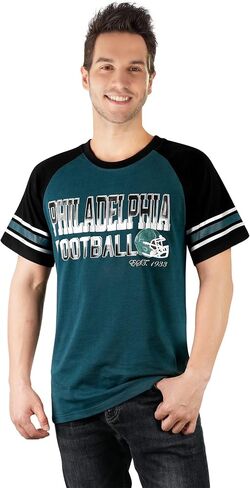 تي شيرت رجالي لعشاق كرة القدم من Athletic City Raglan - أخضر منتصف الليل وأسود in Kuwait